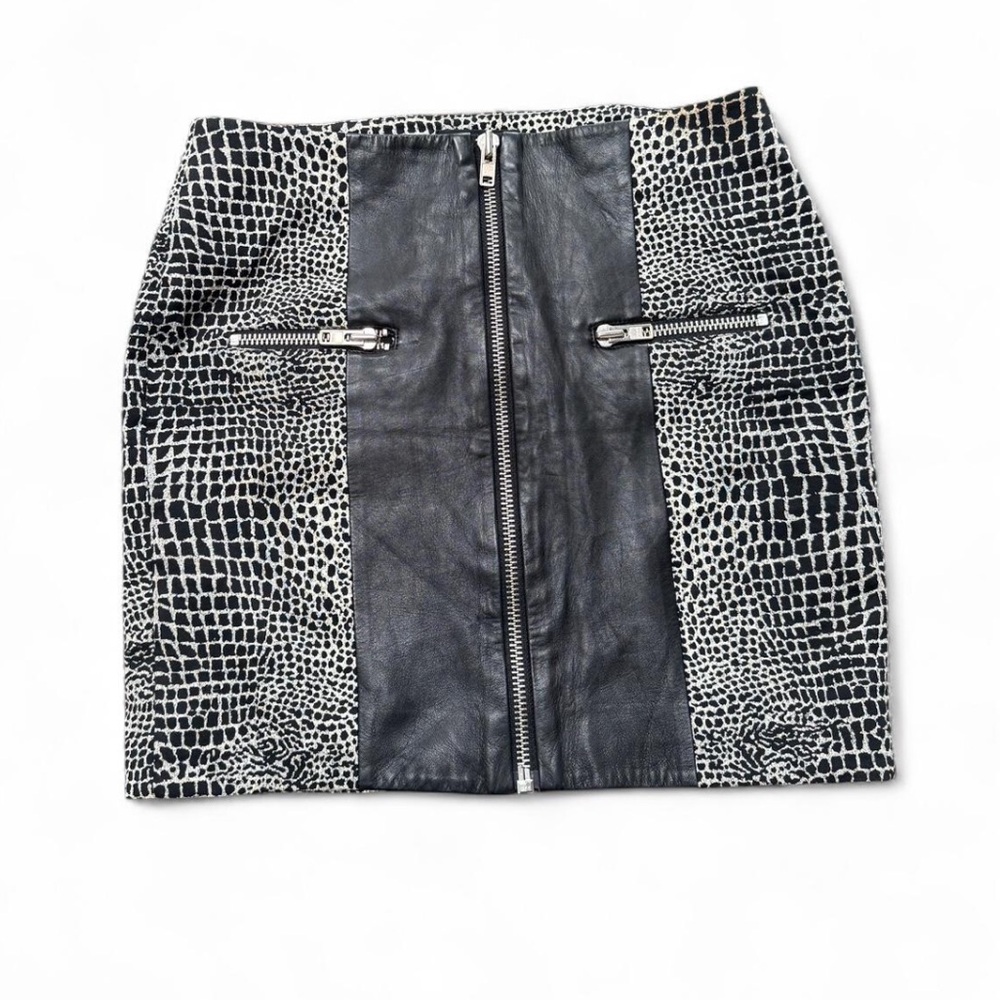 The Kooples Black and White Textured Pencil Skirt